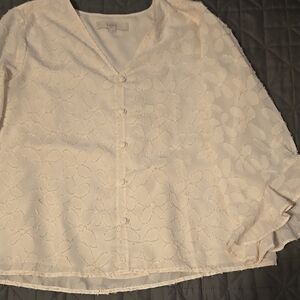 LOFT Cream Floral Women's Top